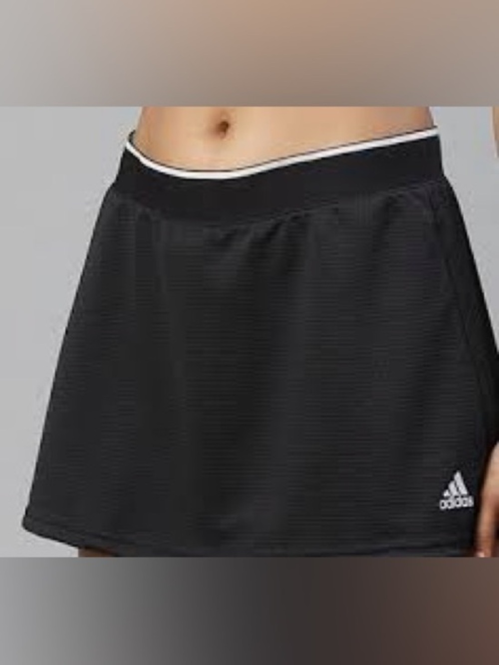 adidas Black Skater Skirt with White Waist Trim